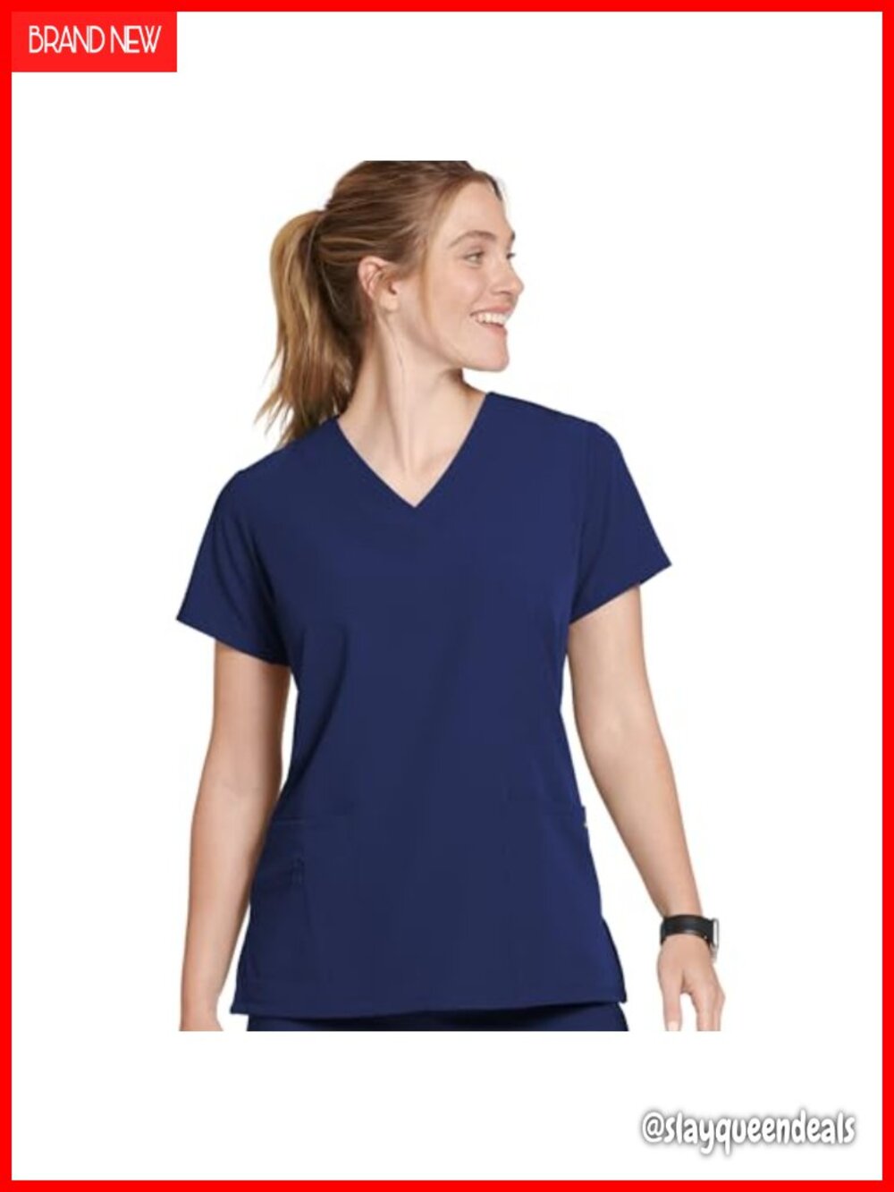 Womens Scrubs V-Neck Crossover Scrub Top Medical Uniform